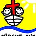Logo der Kirche mit Kinder, ein Boot mit einem Roten Kreuz am Bug und zwei lachende Gesichter links und rechts vom Kreuz